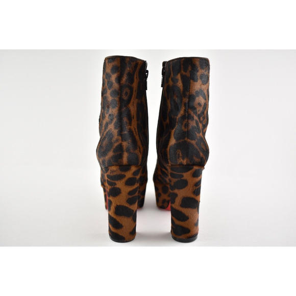 Christian Louboutin Protoboot 110 Black Leopard Platform Heel Bootie 35.5 - Picture 10 of 11